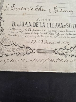 Documento manuscrito original 1898