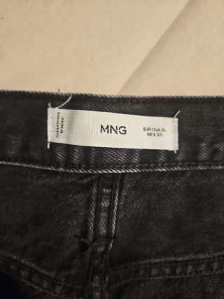 Falda vaquera negra Mango Talla M