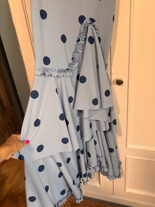 Vestido Flamenca Licra Lunares Azul