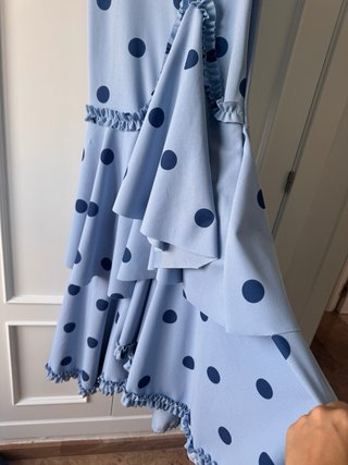 Vestido Flamenca Licra Lunares Azul
