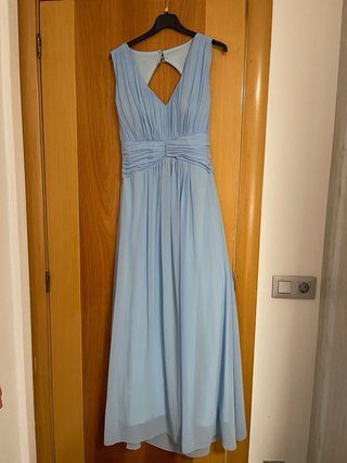 Vestido largo azul, usado una vez