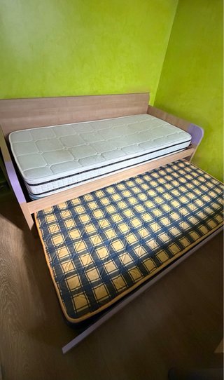 Letto a castello con 2 letti + 2 mensole + cassettiera, NO SPEDIZIONI