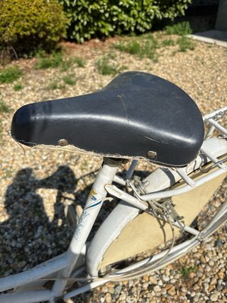 Bicicletta da donna bianca vintage