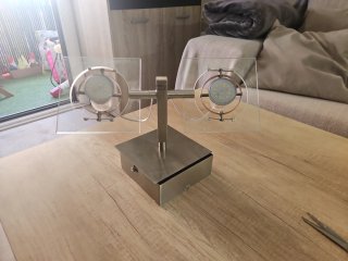 Lámpara de 2 focos de metal y cristal
