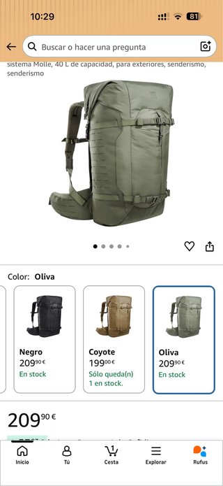 Mochila Tasmanian Tiger Sentinel 40L Verde Oliva