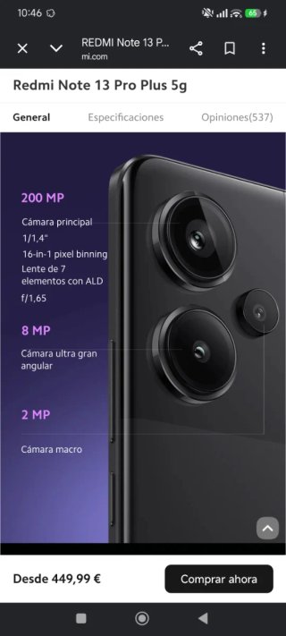 Redmi Note 13 Pro+ 5G Negro/Plateado