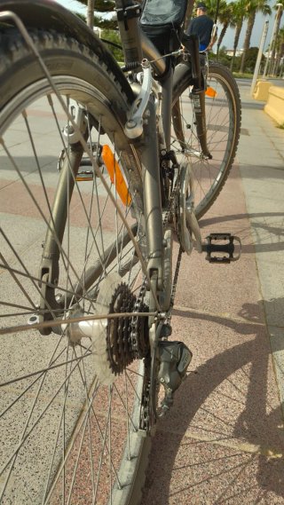 Bicicleta de montaña, campo y carril bici