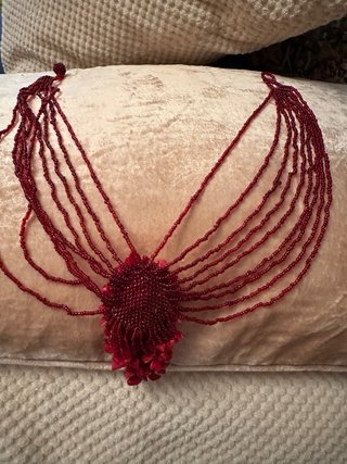 Collar de cuentas  imita el coral rojo