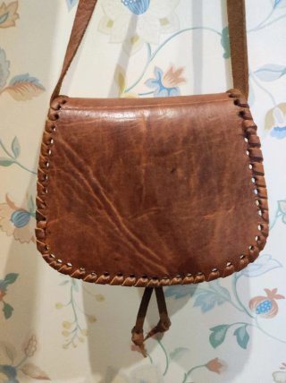Bolsito Bandolera Cuero Vintage