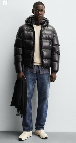 Plumífero Zara Impermeable Hombre