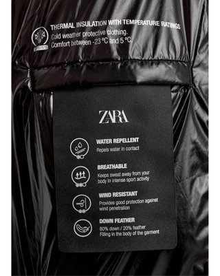 Plumífero Zara Impermeable Hombre