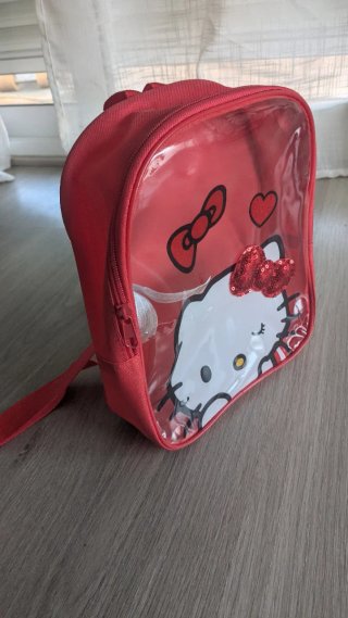 Mochila Hello Kitty Roja Transparente