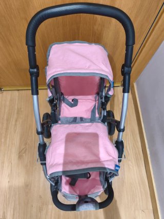 Carro gemelar Juguettos rosa