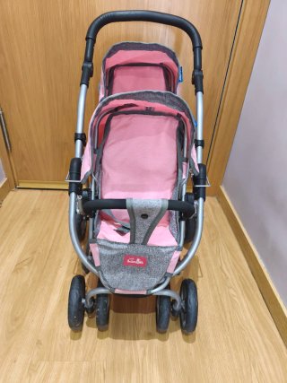 Carro gemelar Juguettos rosa