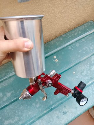 Pistola Pintura HVLP Roja