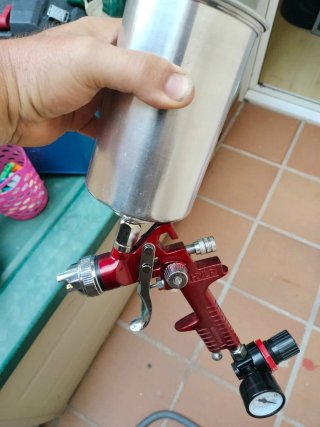 Pistola Pintura HVLP Roja