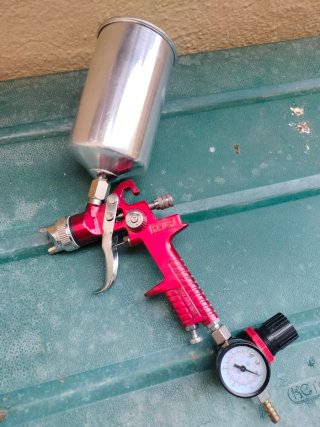 Pistola Pintura HVLP Roja