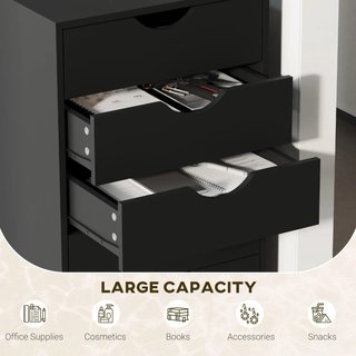Cajonera negra con ruedas