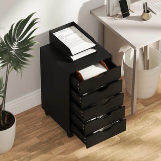Cajonera negra con ruedas