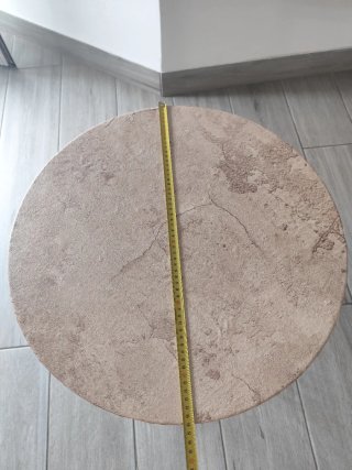 Mesa auxiliar redonda madera y metal
