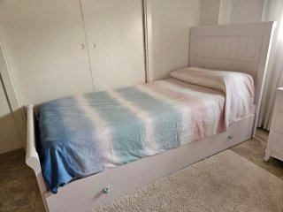 Cama nido madera blanca 90x190 + 2 colchones