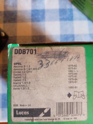Tapa Delco Lucas DDB701 Opel