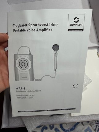 Amplificador Voz Monacor WAP-8 + Micrófono