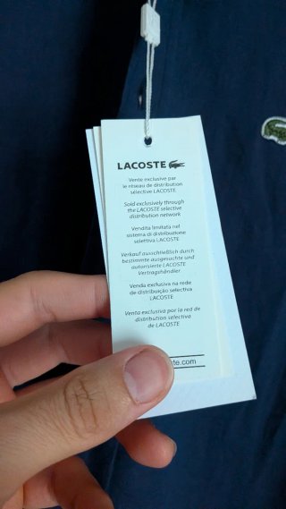 Camisa Lacoste Azul Manga Larga
