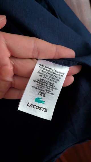 Camisa Lacoste Azul Manga Larga