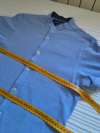 Camisa Zara Slim Fit Azul S