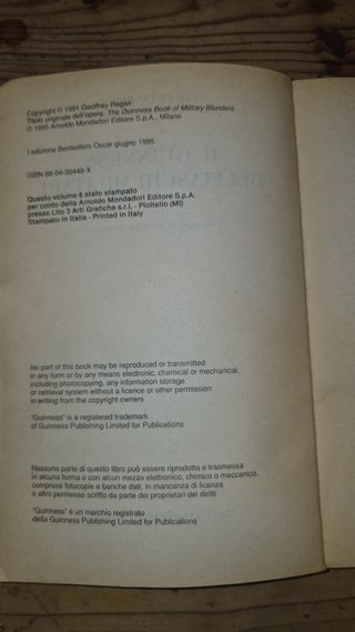 Il guinness dei fiaschi militari 1 edizione 1995