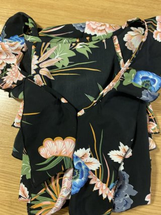 Vestido Negro Floral Sin Mangas Talla S/M