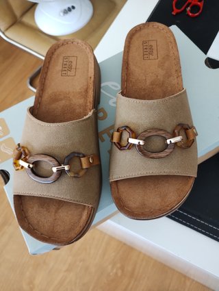 Ciabatte donna Easy Street beige/marrone Tg 39