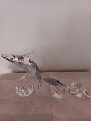 Set di due figure di cristallo Swarovski Ballena Paikea e Ballena Piccola SCS