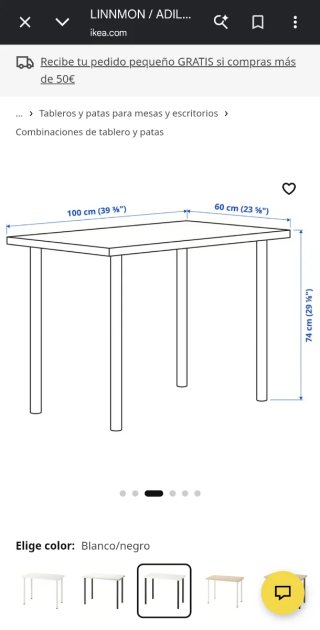 Mesa LINNMON / ADILS Ikea 100x60 cm