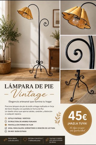 Lámpara de pie metal verde oliva Precio negociable