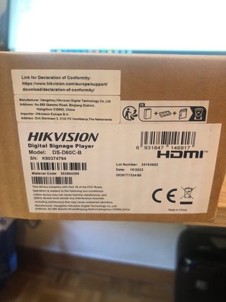 Sistema Cartelería Digital signage player ds-d60c