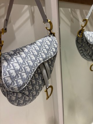 Bolso Dior Saddle Gris y Dorado