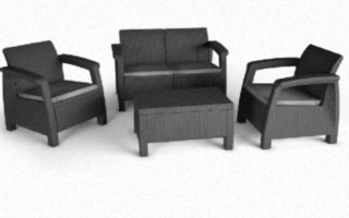 Set di mobili da giardino in rattan sintetico