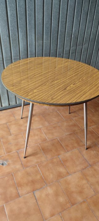 Mesa camilla redonda madera y metal