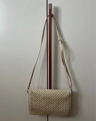 Borsa tracolla COCONUDA rafia beige nuova