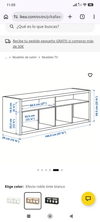 Mueble TV salón madera y cristal
