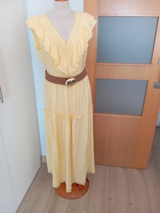 Vestido largo Zara amarillo Talla XL