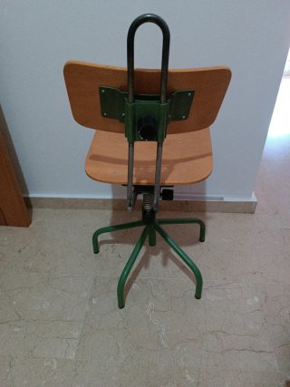 Silla de trabajo joyero madera y metal