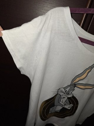 T-shirt maglietta maniche corte bianca Bugs Bunny