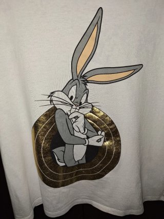 T-shirt maglietta maniche corte bianca Bugs Bunny