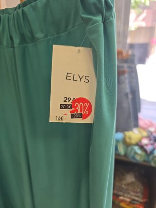 Pantalón ancho tela verde talla única