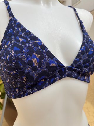 Bikini Zara Estampado Leopardo Azul