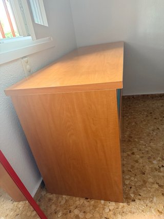 Arcón madera con cajones y estantería