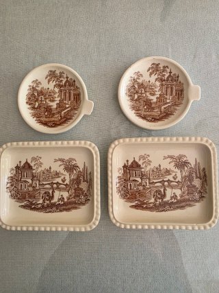 Conjunto La Cartuja Platos Beige y Marrón